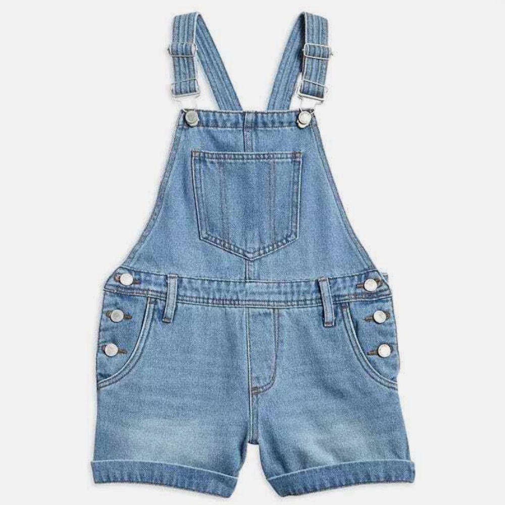 Blank NYC Kids Read My Lips Blue Jean Denim Short Overalls Size S